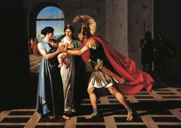 Andromache onderschept Hector bij de Scaean Poort