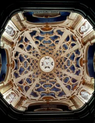 Barokkunst: Gewelf van de Kerk van de Assunta gedecoreerd door Ferdinando Galli da Bibiena, Sabbioneta, Italië