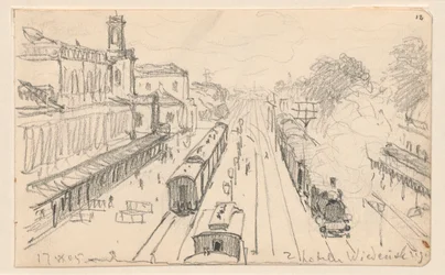 Gezicht op het station in Warschau