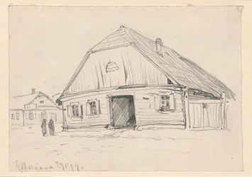 Herberg Jankielowa in Oszmiana; recto: schets van een onbepaald motief