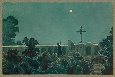 De Calvarieberg in Vailly in de nacht van 27 oktober