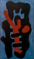 Elementen op blauwe achtergrond