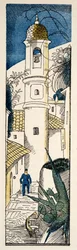 Straat in Antibes uit Gazette de Bon Ton, uitgegeven 1920