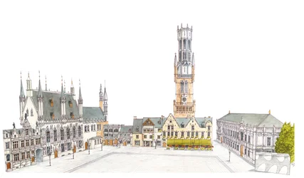 Burgplein. Brugge, België.