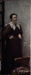 Portret van de kunstenaar Anna Ostroumova Lebedeva