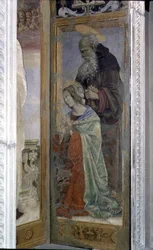 SS. Antonius en Lucia, (detail) van het tabernakel van de Canto al Mercatale, 1498