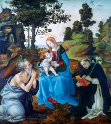 De Maagd en Kind met Heiligen Jerome en Dominic, c1485