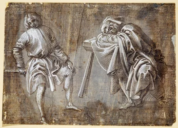 Twee zittende figuren