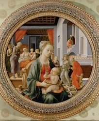 Madonna met kind; scènes uit het leven van de heilige Anna (tempera op hout)