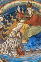 Maagd Maria en God, detail van de Kroning van Maria