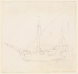 Tekening, Een zeilschip, ca. 1780