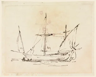 Tekening, Een zeilschip, 1770-1800