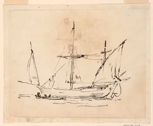 Tekening, Een zeilschip, 1770-1800