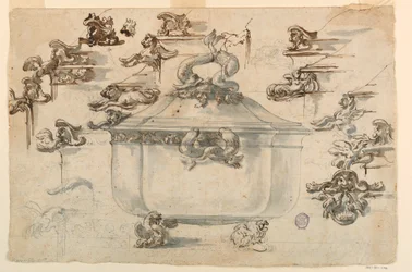 Tekening, Ontwerpen voor zilveren terrine, 1769