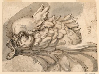 Tekening, Kop van een dolfijn, ca. 1775