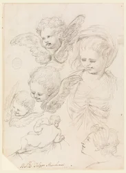 Tekening, Studies voor een religieuze voorstelling, 1725-40