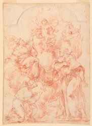 Tekening, Studie voor een altaarschilderij met Christuskind, 1750-1800