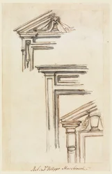 Tekening, Drie raam- of deurkozijnen, ca. 1770