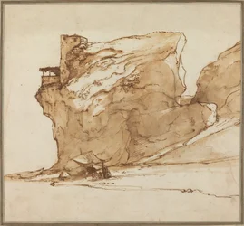 Landschap met een grote rots