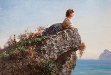 Het meisje op de rots in Sorrento, 1871