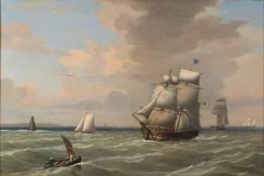 Schepen verlaten de haven van Boston, 1847