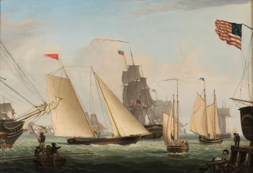 Jacht Northern Light in de haven van Boston, 1845