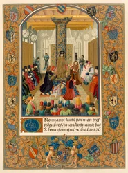 Hertog Karel de Stoute te midden van zijn hof met de Ridders van de Orde van het Gulden Vlies, 1473