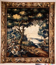 Vlaamse wandtapijt. Zogenaamde verdure. Manufacture van Oudenaarde. Privécollectie. 17e eeuw (?)