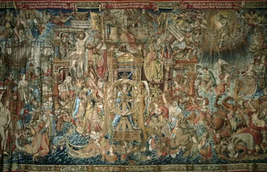 Fortuna (1520-1525), wandtapijt uit de serie Honours van het Koninklijk Paleis van La Granja de San Ildefonso - AELST III, Pieter van (ca. 1495-1555). Fortuna. 16e eeuw. Spanje. CASTILIË EN LEON. Real Sitio de San Ildefonso. Koninklijk Paleis van La Granja