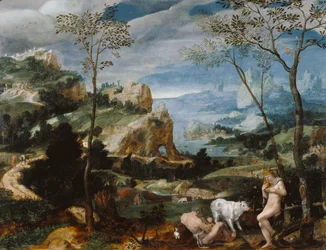 Landschap met Mercurius en Argus, ca. 1570