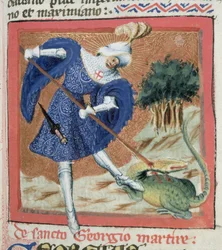Sint Joris en de draak, uit De Gouden Legende door Jacobus de Voragine (c.1228-98)