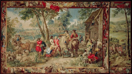 Plundering, uit de serie De Militaire Wetenschap, Werkplaats van Judocus de Vos, ca.1715-24