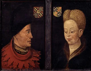 Portret van Jan zonder Vrees en Margaretha van Beieren