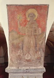 St. Bernardinus van Siena, muurschildering uit de crypte