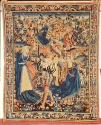 Tapisserie serie met een scène uit de parabel van de Verloren Zoon