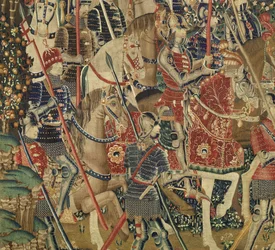Tapijt met de veroveringen van koning Alfonso V van Portugal (Conquistas de Alfonso V de Portugal), Doornik (detail)
