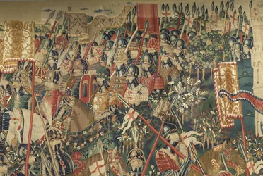 Tapijt met de veroveringen van koning Alfonso V van Portugal (detail)