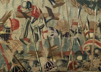 Tapijt met de veroveringen van koning Alfonso V van Portugal (detail)