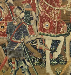 Tapijt met de veroveringen van koning Alfonso V van Portugal (detail)
