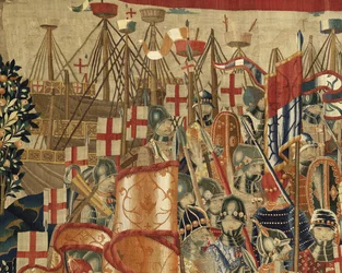 Tapijt met de veroveringen van koning Alfonso V van Portugal (detail)