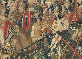 Wandtapijt met de veroveringen van koning Alfons V van Portugal (Conquistas de Alfonso V de Portugal), Tournai. Detail