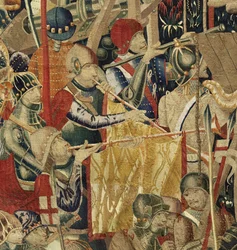 Wandtapijt met de veroveringen van koning Alfons V van Portugal (Conquistas de Alfonso V de Portugal), Tournai. Detail