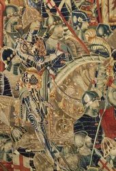Wandtapijt met de veroveringen van koning Alfons V van Portugal (Conquistas de Alfonso V de Portugal), Tournai. Detail