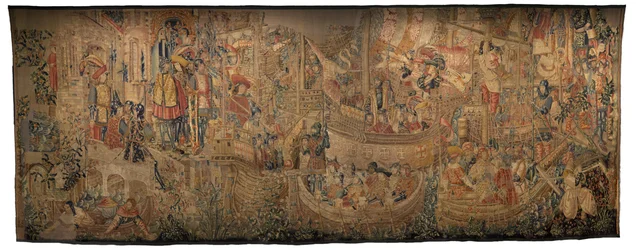 Tapijt met de veroveringen van koning Alfonso V van Portugal (Conquistas de Alfonso V de Portugal), Tournai (detail)