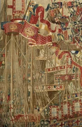 Tapijt met de veroveringen van koning Alfonso V van Portugal (Conquistas de Alfonso V de Portugal), Tournai (detail)