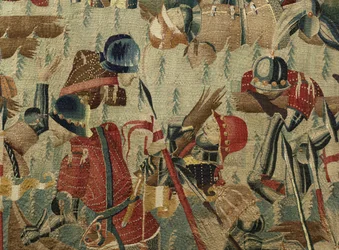 Tapijt met de veroveringen van koning Alfonso V van Portugal (Conquistas de Alfonso V de Portugal), Tournai (detail)