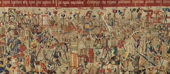 Tapijt met de veroveringen van koning Alfonso V van Portugal (Conquistas de Alfonso V de Portugal), Tournai (detail)