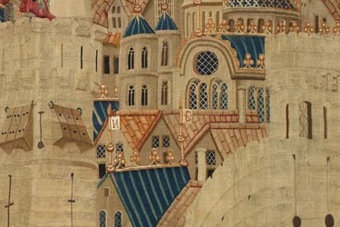 Wandtapijt met de veroveringen van koning Alfonso V van Portugal (Conquistas de Alfonso V de Portugal), Tournai. Detail. (Wol en zijde)