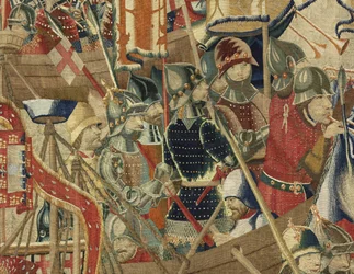 Wandtapijt met de veroveringen van koning Alfons V van Portugal