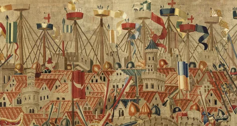 Wandtapijt met de veroveringen van koning Alfons V van Portugal